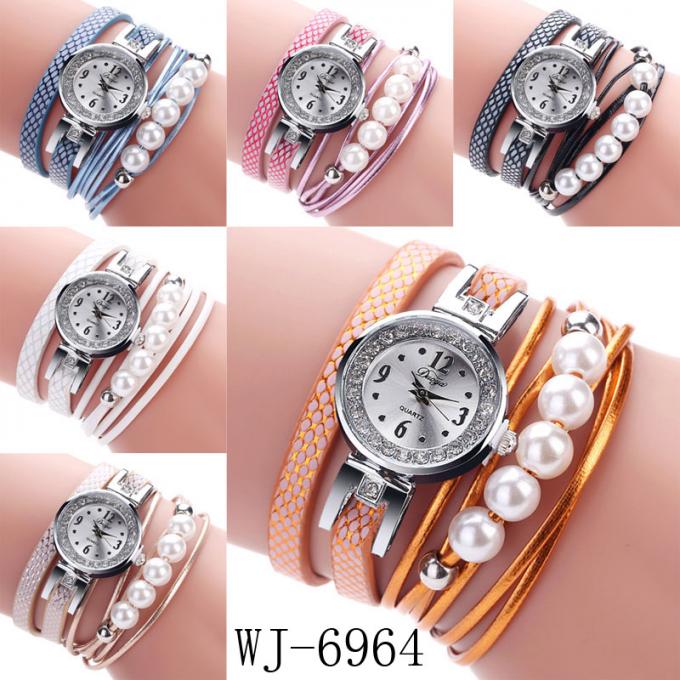 Наручные часы банле хандватчес браслета цветков дозоров женщин диаманта моды ВДЖ-7029 кожаные