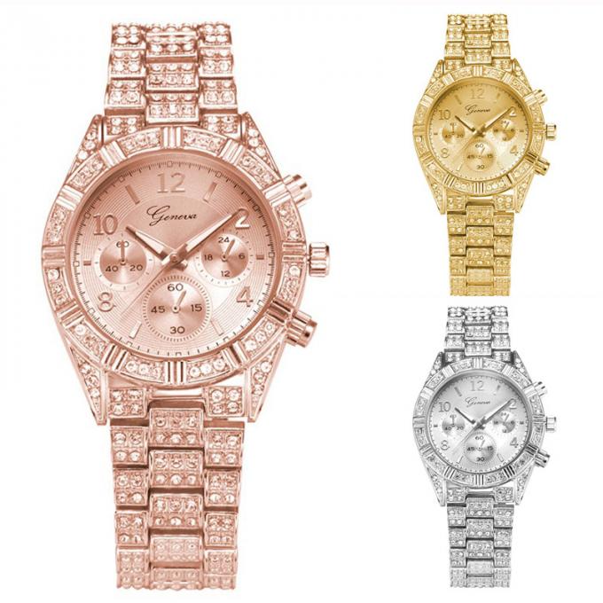 Наручные часы вычуры моды кристаллического страза ВДЖ-6433 очаровательные красивые элегантные