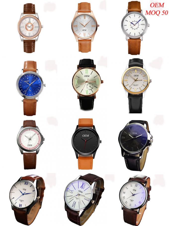 Новые дозоры бизнесменов фабрики дизайна ВДЖ-8102 делают низкие наручные часы водостойким кожи кварца Хандватхсес ОЭМ