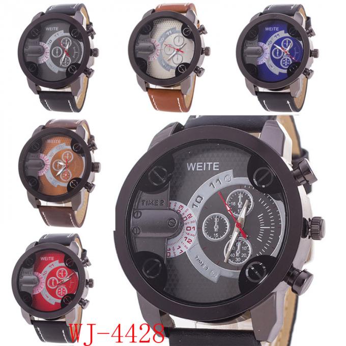 Кожа кварца стороны нового дизайна ВДЖ-4723 большая наблюдает наручные часы хандватчес спорта низкой цены ясные